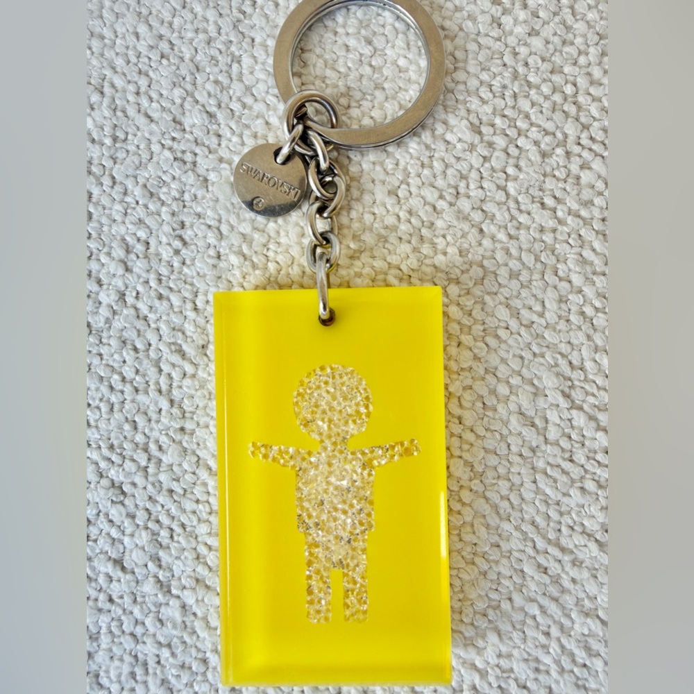 Vintage Swarovski Crystal Yellow Keychain Bag Charm